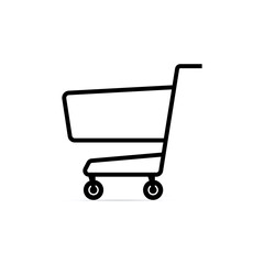 shopping cart line symbol shop and sale icon 