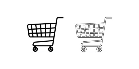 empty shopping cart symbol shop and sale icon 