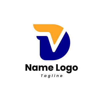 D letter logo for online shop