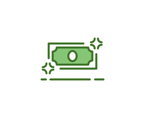 Line dollar icon isolated 