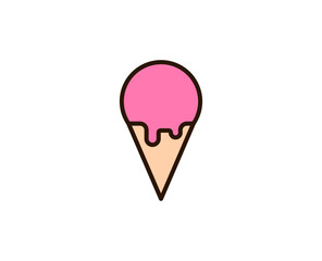 Fototapeta premium Icecream flat icon. Single high quality outline symbol for web design or mobile app. Holidays thin line signs for design logo, visit card, etc. Outline pictogram EPS10