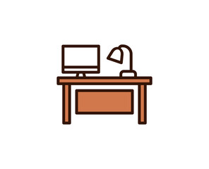 Work place line icon. Vector symbol in trendy flat style on white background. Office sing for design.
