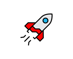 Rocket premium line icon. Simple high quality pictogram. Modern outline style icons. Stroke vector illustration on a white background. 