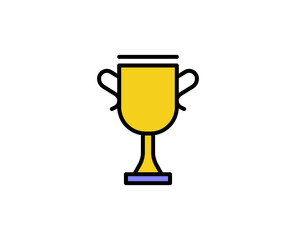 Winning cup flat icon. Thin line signs for design logo, visit card, etc. Single high-quality outline symbol for web design or mobile app. Business outline pictogram.