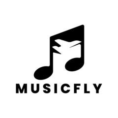 music and airplane logo icon
