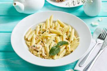 pasta with pesto and parmesan