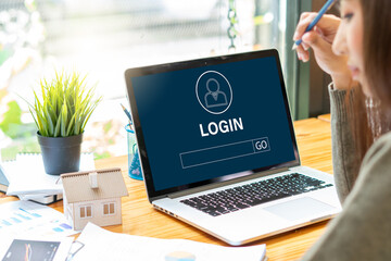 Asian woman sign Up Register Join Applicant Enroll Enter Membership Concept.