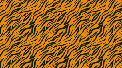 Seamless tiger skin vector pattern. Tiger skin texture. Animal print. Striped animal texture. Good for fabric, wallpaper, wrapping paper, craft, textile, fashion, flyer, brochures, background, banner.