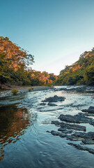 sunset over the river