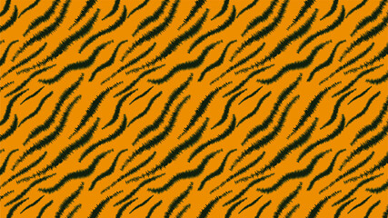 Seamless tiger skin vector pattern. Tiger skin texture. Animal print. Striped animal texture. Good for fabric, wallpaper, wrapping paper, craft, textile, fashion, flyer, brochures, background, banner.