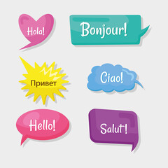 six global hello bubbles © Gstudio