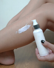 product photo of the lotion serum skincare bottle that is applied to the feet