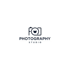 photography logo with camera vector graphic