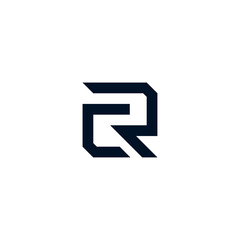 Abstract CR, RC logo design vector graphic