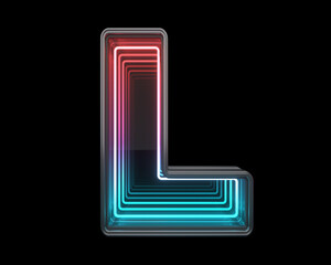 Retro infinity font. Letter L.