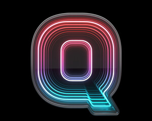 Retro infinity font. Letter Q.