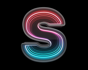 Retro infinity font. Letter S.
