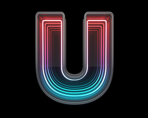 Retro infinity font. Letter U.