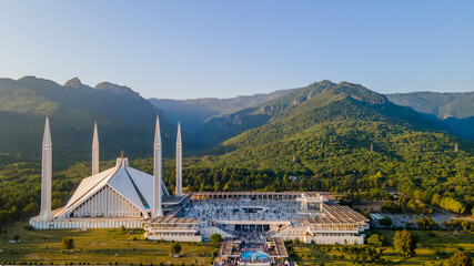 The Faisal Mosque is a mosque located in Islamabad, Pakistan. It is the sixth-largest mosque in the world and the largest within South Asia, located on the foothills of Margalla Hills in Pakistan