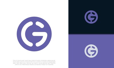 Initials G logo design. Initial Letter Logo. Innovative high tech logo template.	
