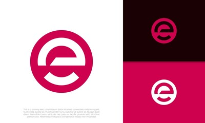 Fototapeta premium Initials E logo design. Initial Letter Logo. Innovative high tech logo template. 