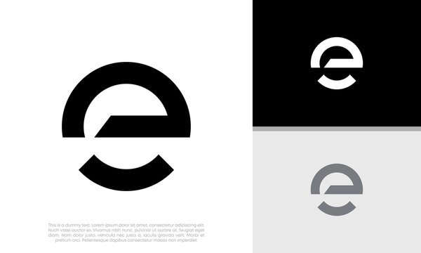 Initials E logo design. Initial Letter Logo. Innovative high tech logo template.	
