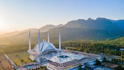 The Faisal Mosque is a mosque located in Islamabad, Pakistan. It is the sixth-largest mosque in the world and the largest within South Asia, located on the foothills of Margalla Hills in Pakistan