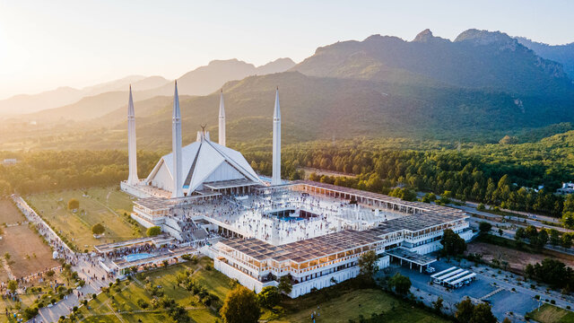 The Faisal Mosque is a mosque located in Islamabad, Pakistan. It is the sixth-largest mosque in the world and the largest within South Asia, located on the foothills of Margalla Hills in Pakistan