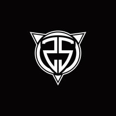 Obraz premium ZS Logo monogram isolated with circle shape and three arrow design template