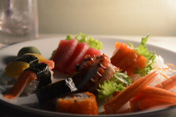 sushi on served table
