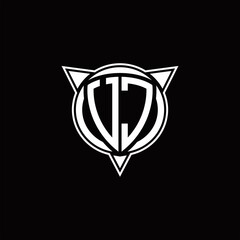 UC Logo monogram isolated with circle shape and three arrow design template