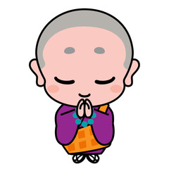 お坊さん　僧　一休さん　坊主　仏教　イラスト素材
