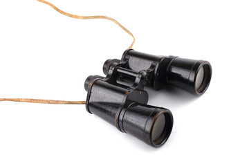 Black retro binoculars