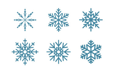 Fototapeta na wymiar 美しい雪の結晶のセット。クリスマスの素材。