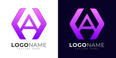 Initial letter a logo vector design template. Modern letter a logo icon with colorful geometry shape.