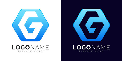 Letter g logo vector design template. Modern letter g logo icon with colorful geometry shape.