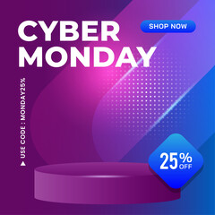 Cyber monday banner template for online shop