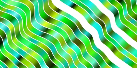 Light Green vector pattern with curves.