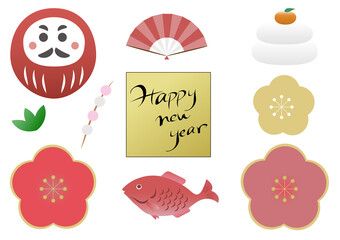 お正月のイラスト素材セット