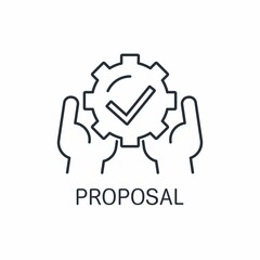 Technical proposal, solution. New technology or software. Vector linear icon isolated on white background.