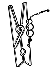 Vector holiday festive clothes pin element decor coloring