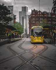 Plakat tram in the city