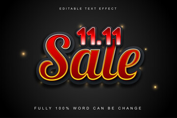 editable sale 11.11 promo banner text effect.logo text