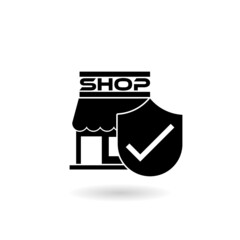Small business insurance icon with shadow