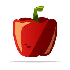 Red bell pepper vector isolated illustration