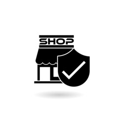 Small business insurance icon with shadow