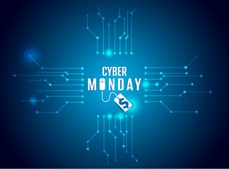 cyber monday sale with a price tag symbol