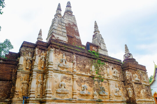 Wat Photharam Maha Wihan or Wat Chet Yot the old Buddhist temple in Chiang Mai, Thailand