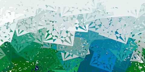 Light Green vector background with triangles.