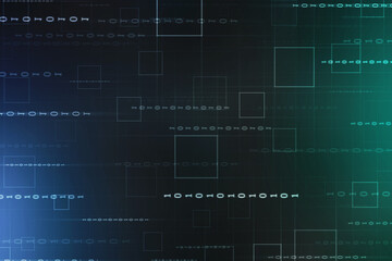 2d illustration abstract digital binary data on computer screen
